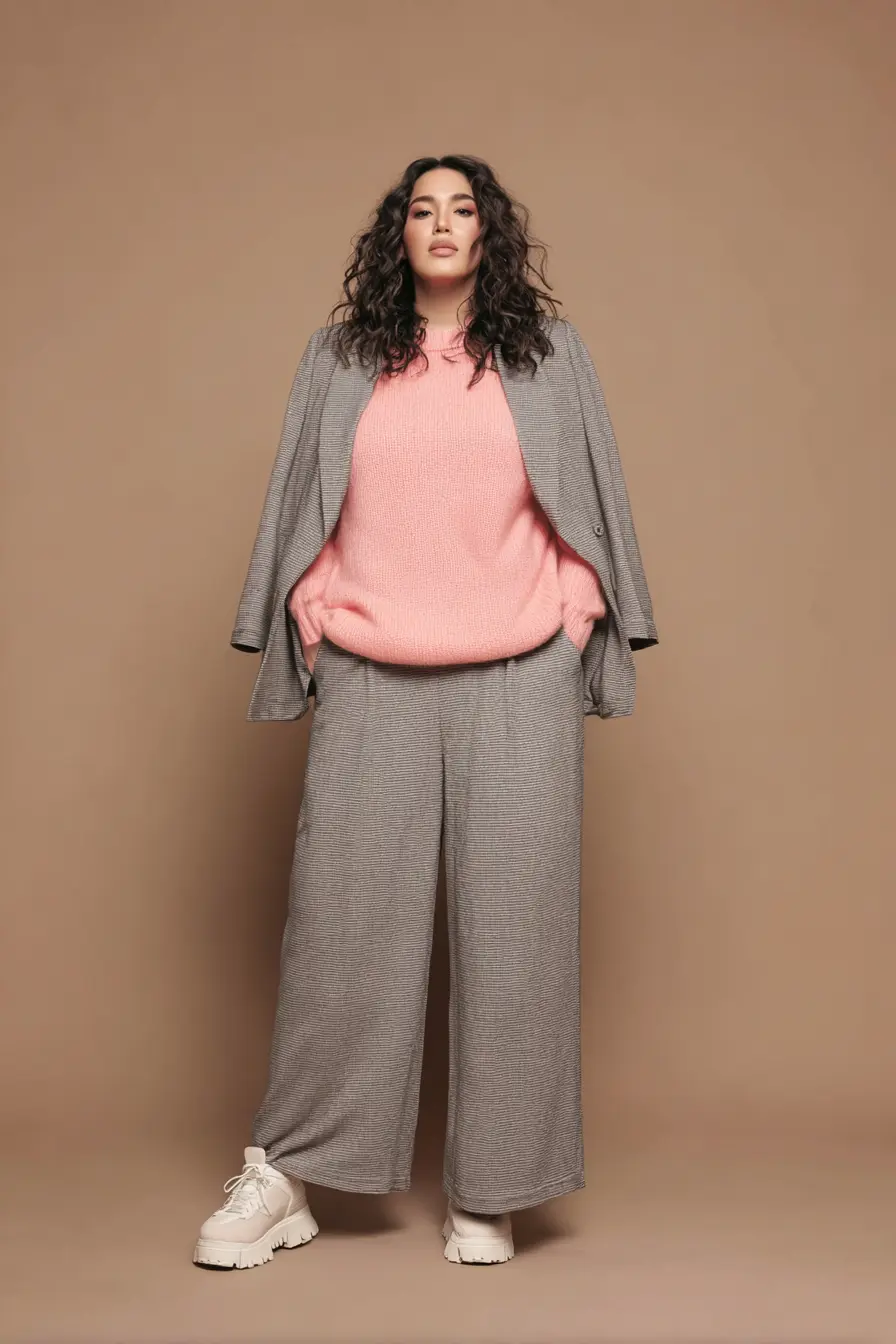 Oversized Blazer Set + Soft Knit Sweater