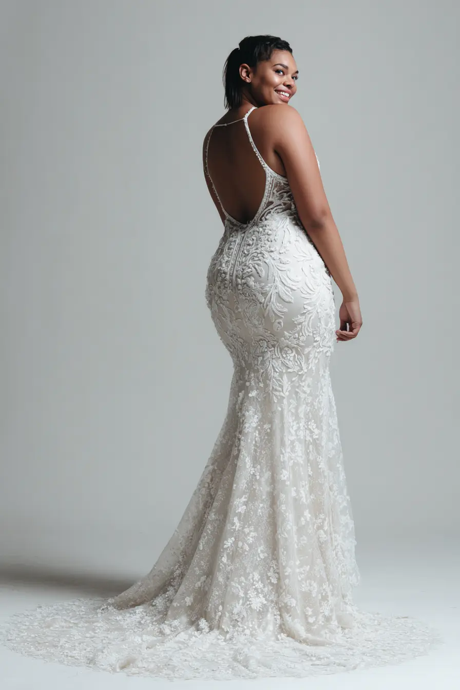 Lace Fit-and-Flare Dress + Open Back