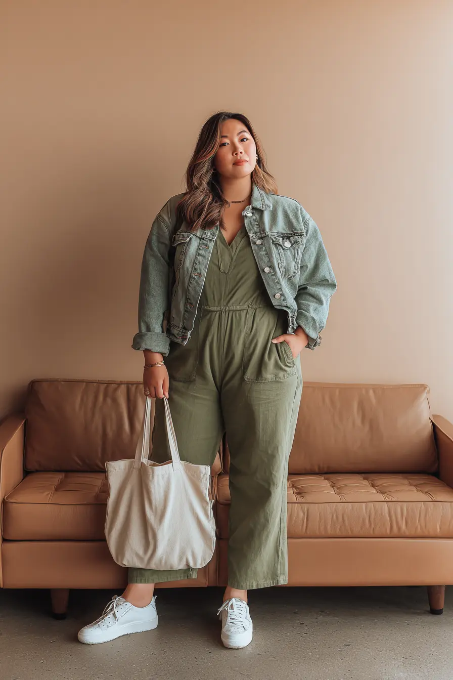 Cropped Denim Jacket + Utility Jumpsuit