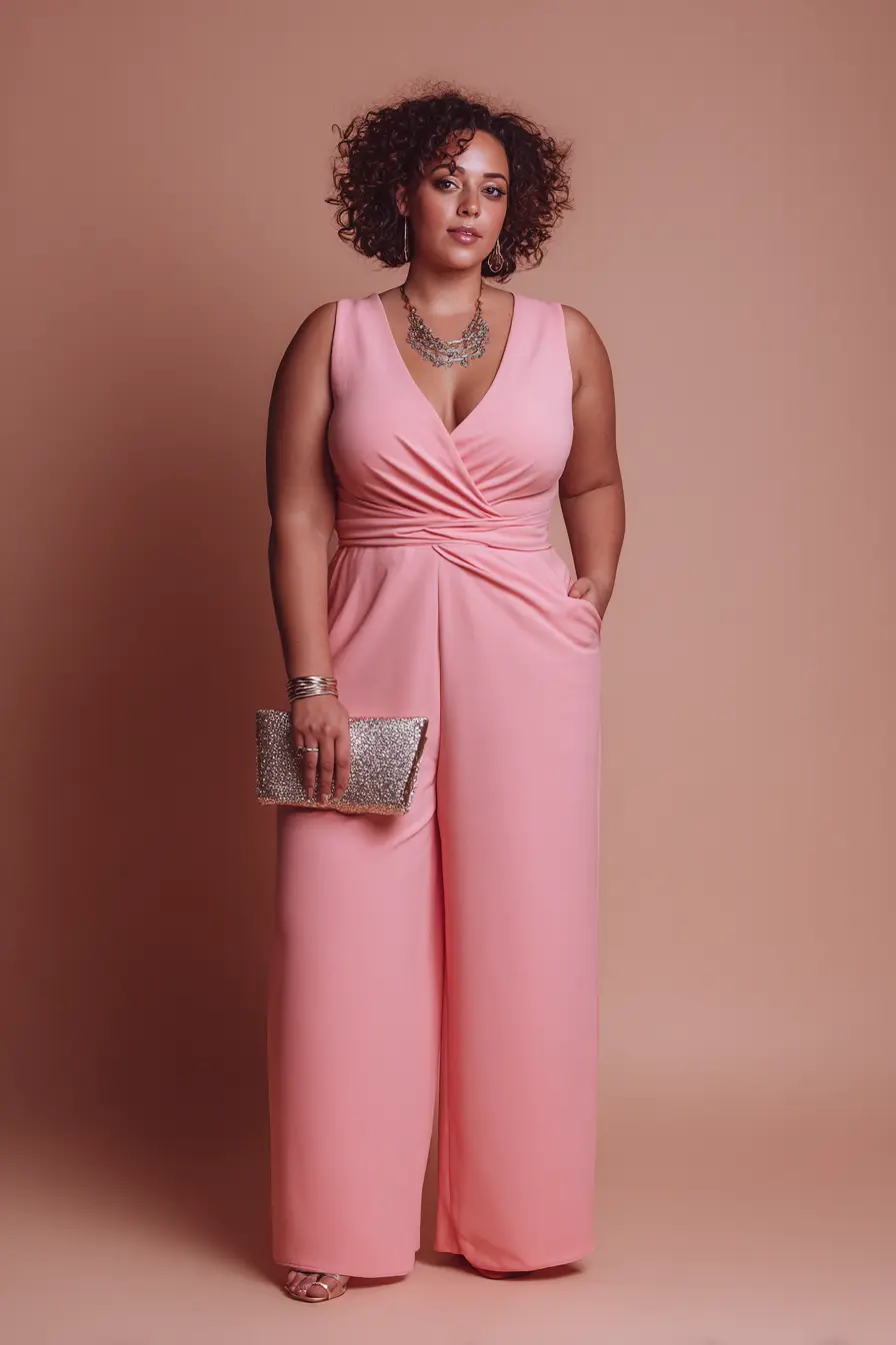 Draped Jumpsuit + Wide-Leg Silhouette