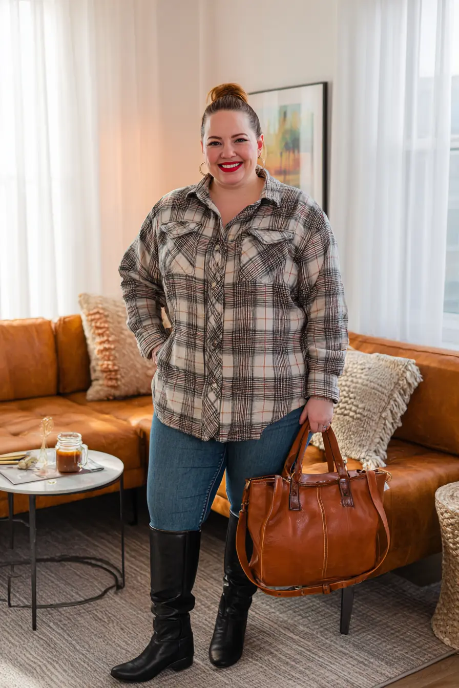 Plaid Flannel Shirt + Skinny Jeans