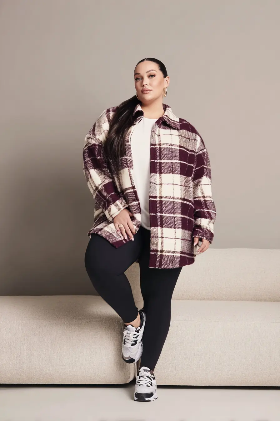 Plaid Shacket + Leggings