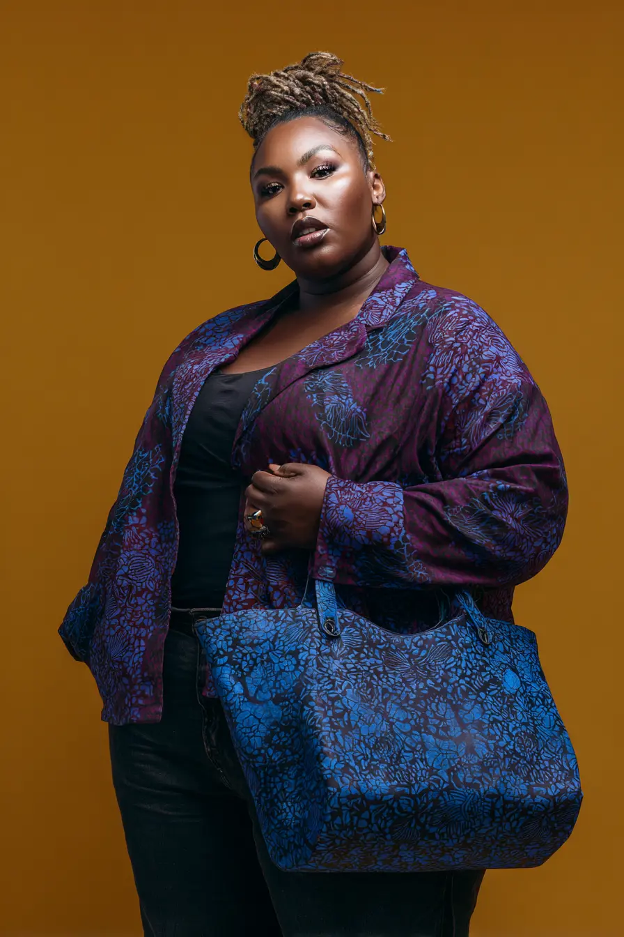 Printed Jacket + Dark Denim