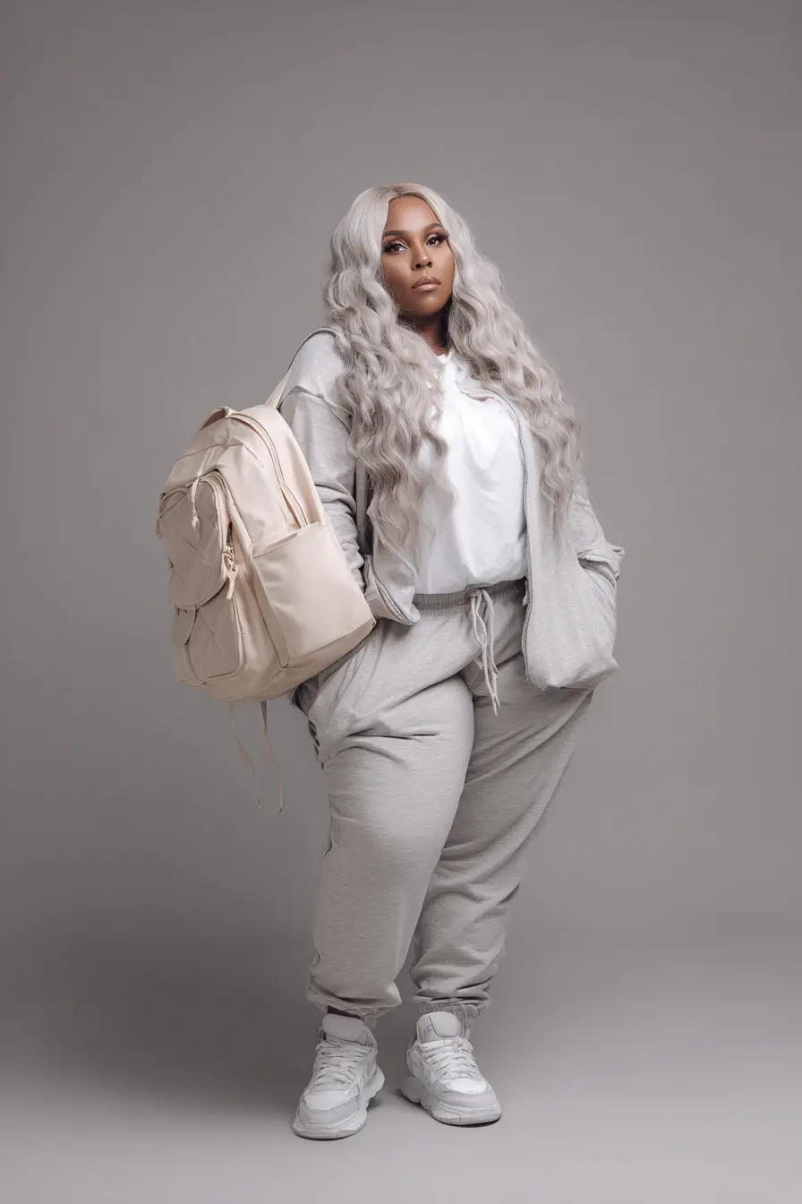 Monochrome Sweat Set + Chunky Sneakers