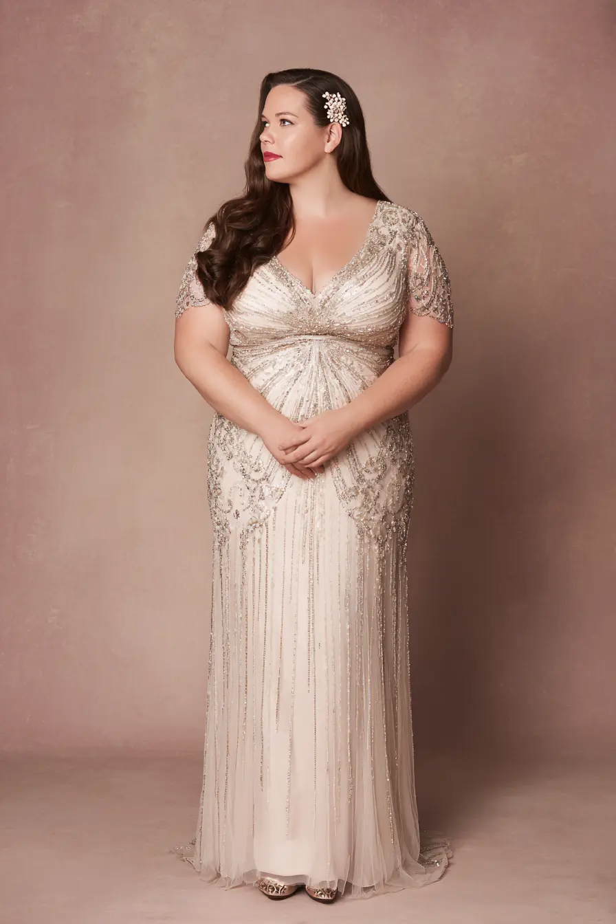 Beaded Sheath Dress + Vintage Draping