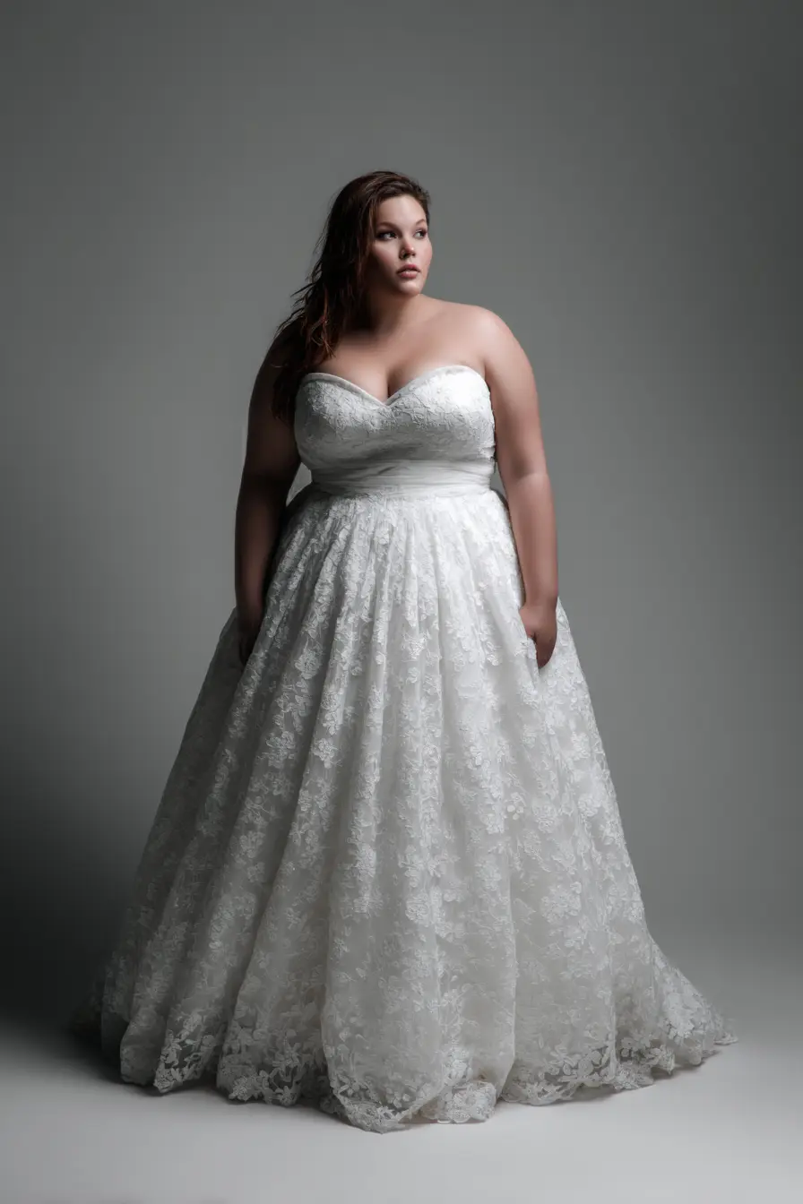 Lace Ball Gown + Sweetheart Neckline