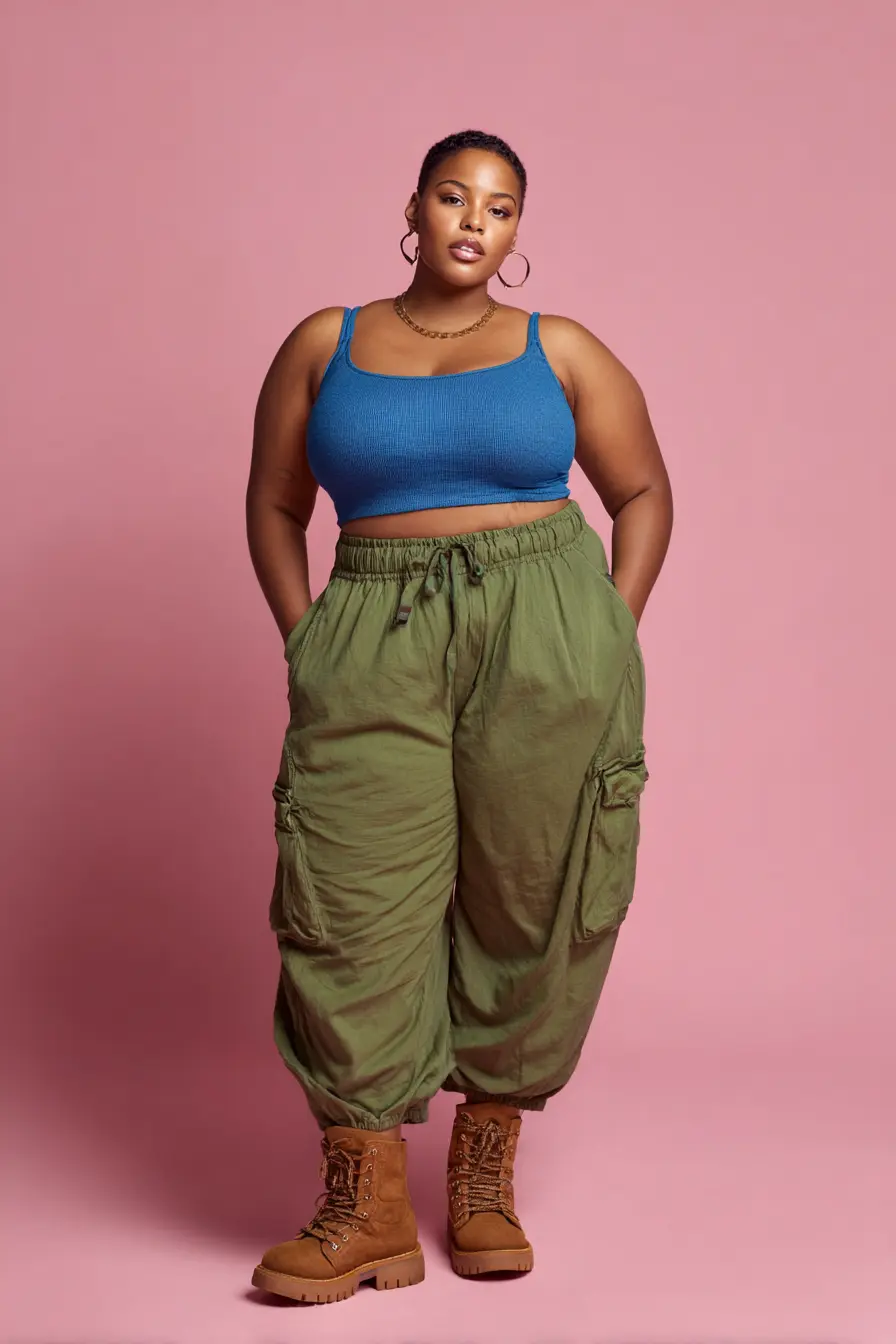 Cropped Tank + Cargo Pants