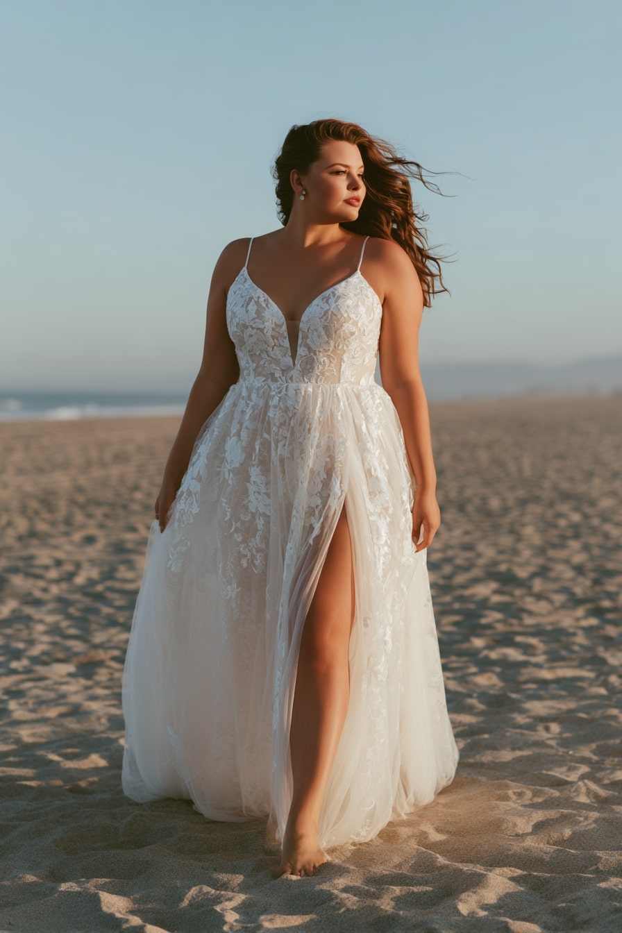 Sheer Lace Gown + Flowing Skirt Movement