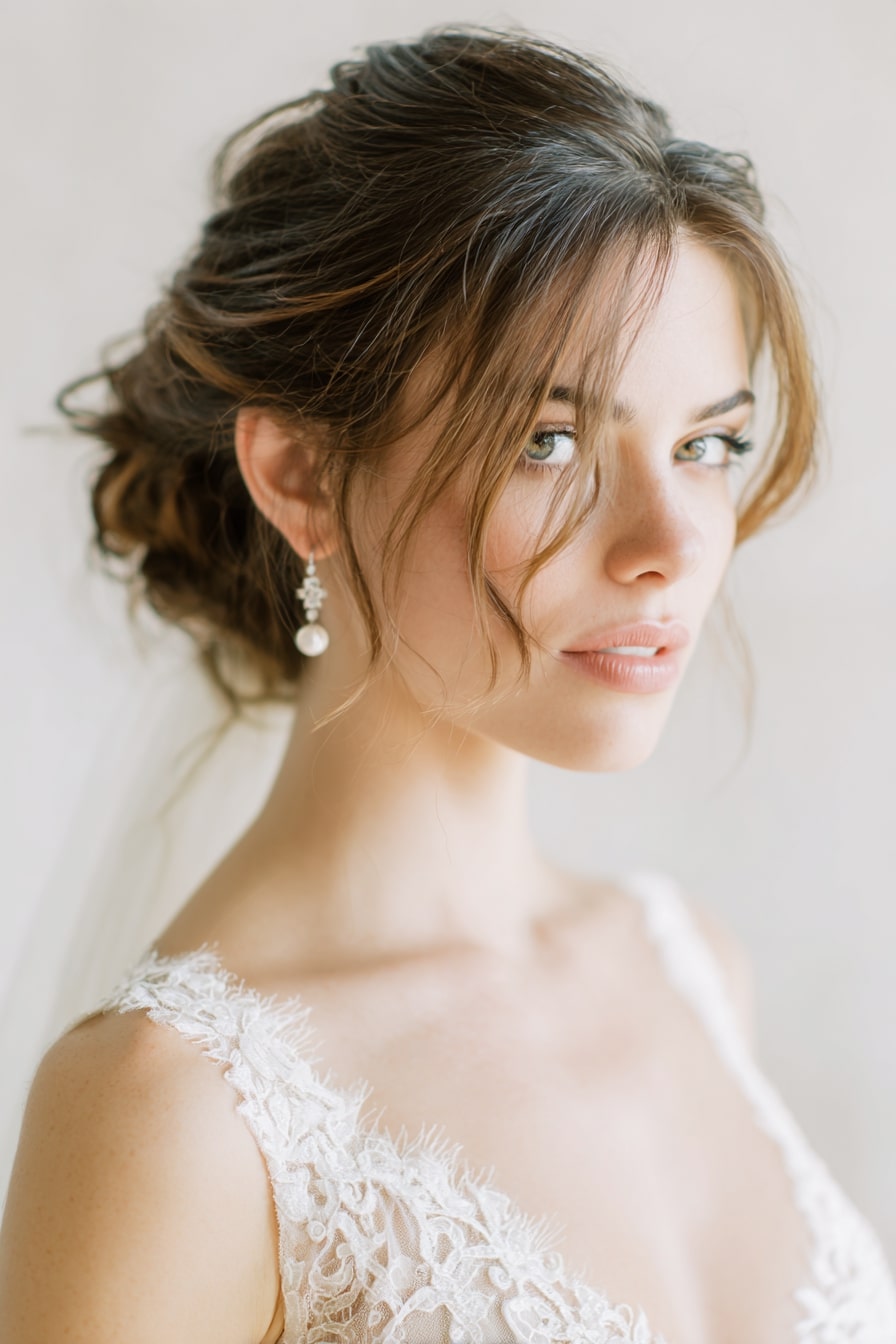 8. Soft Romantic Updo with Wispy Layers