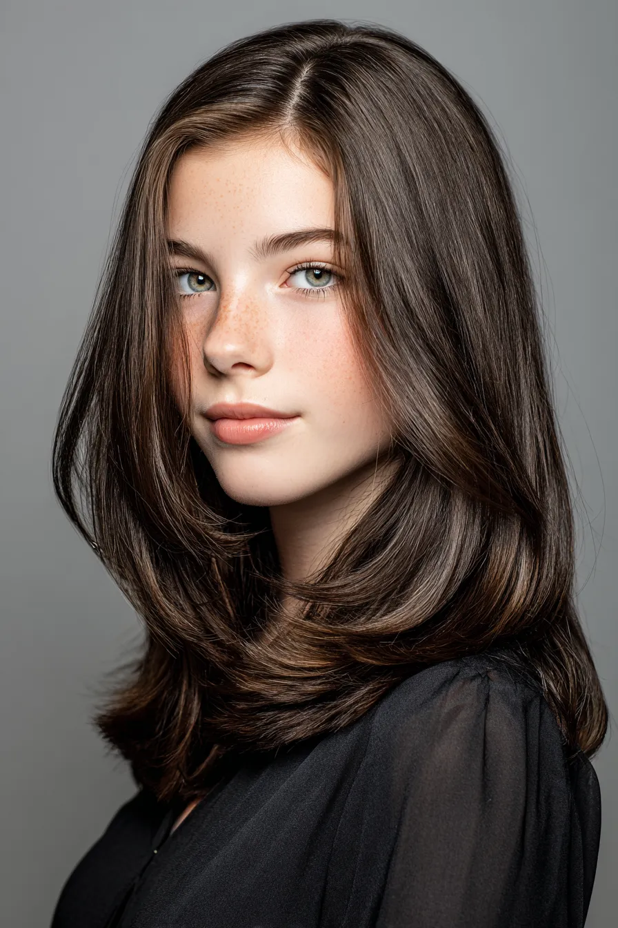 Glossed Midi Layers with Face-Softening Flow