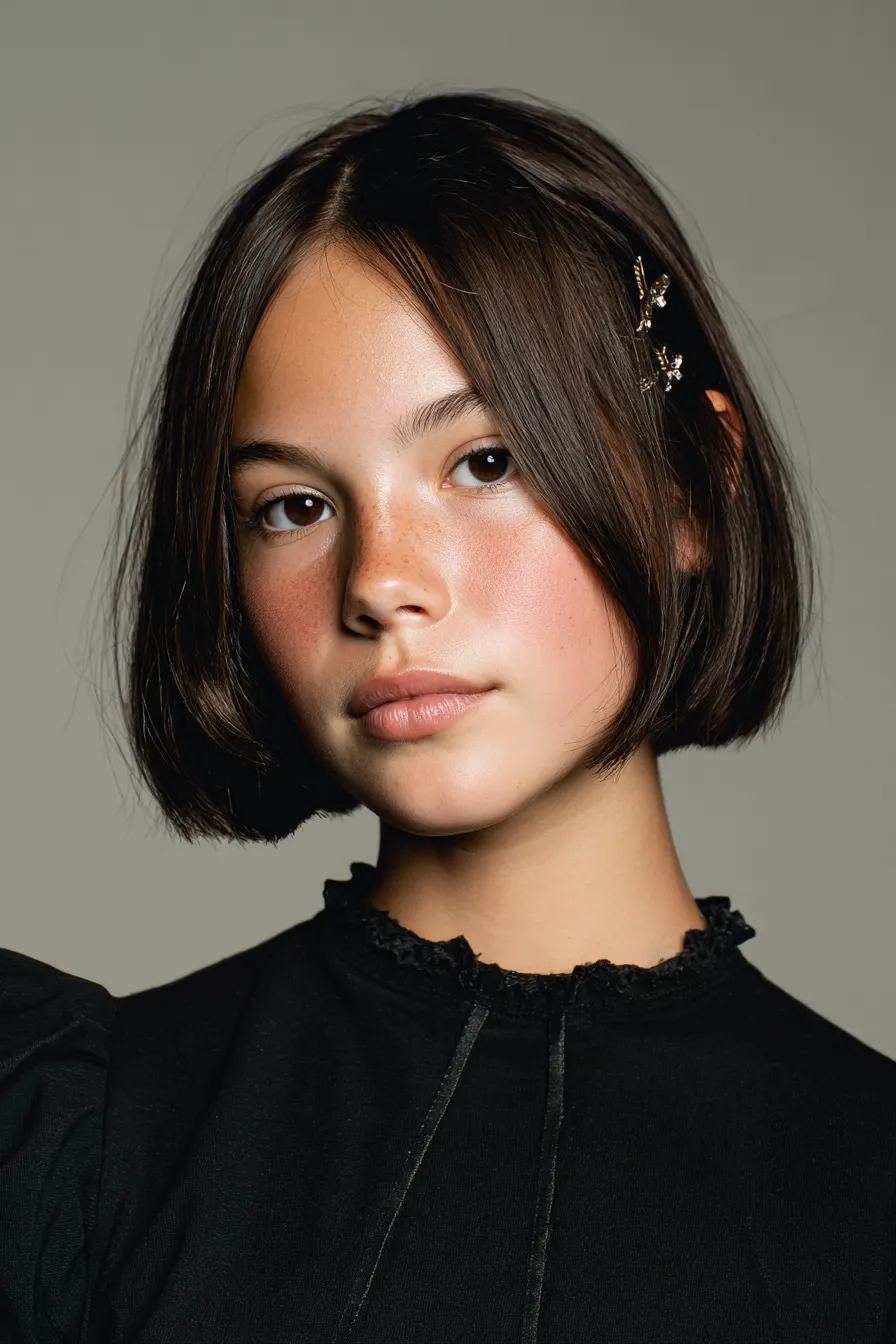 Chin-Grazing Bob with Soft Curtain Bangs