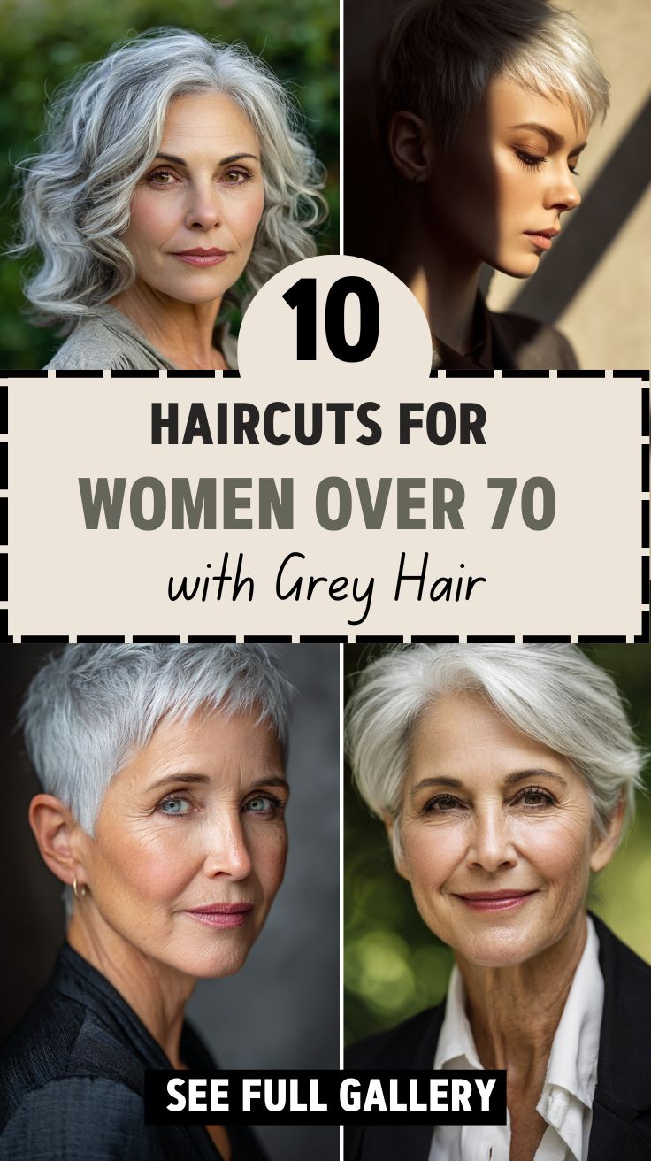 10 Haircuts for Women Over 70 with Grey Hair