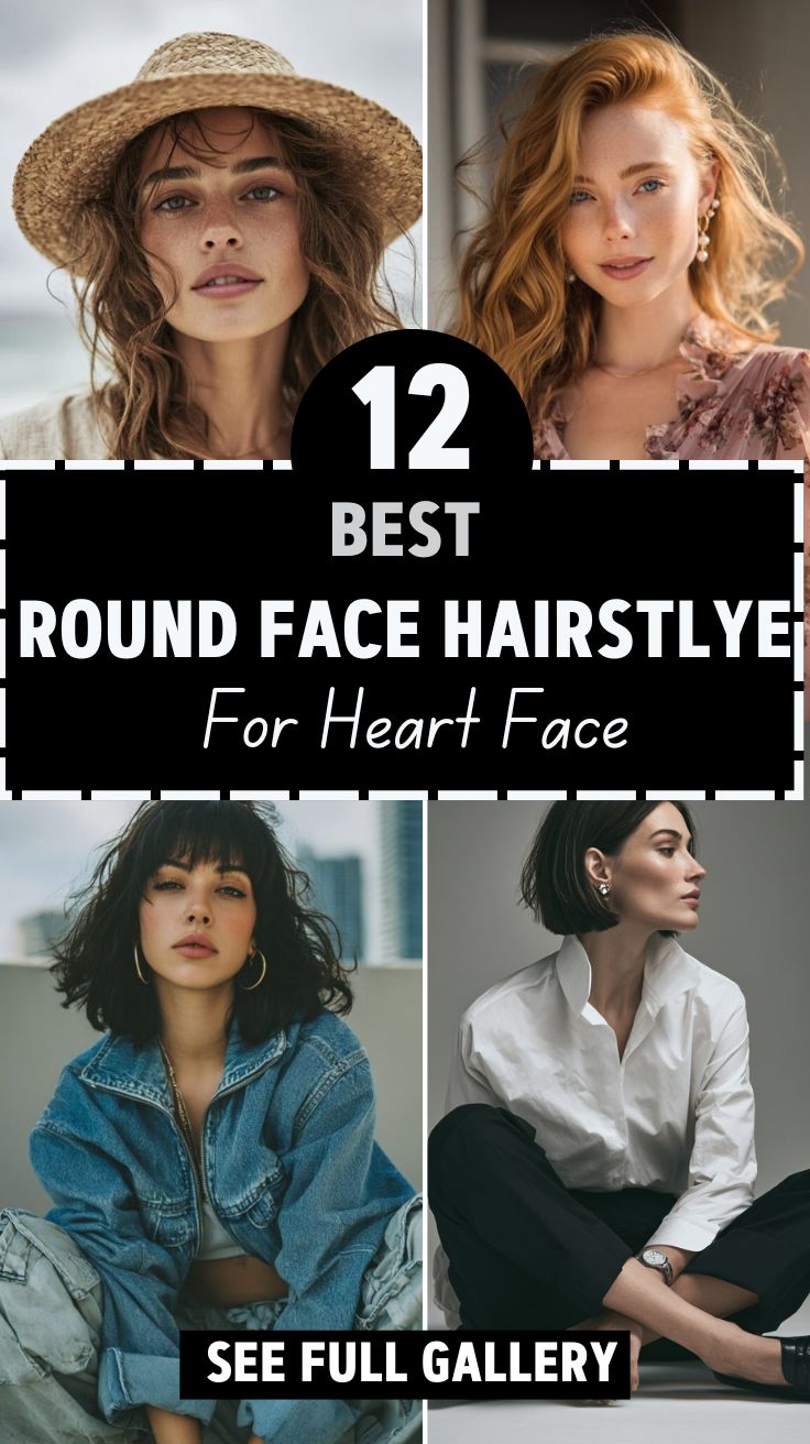 12 Best Round Face Hairstlye For Heart Face