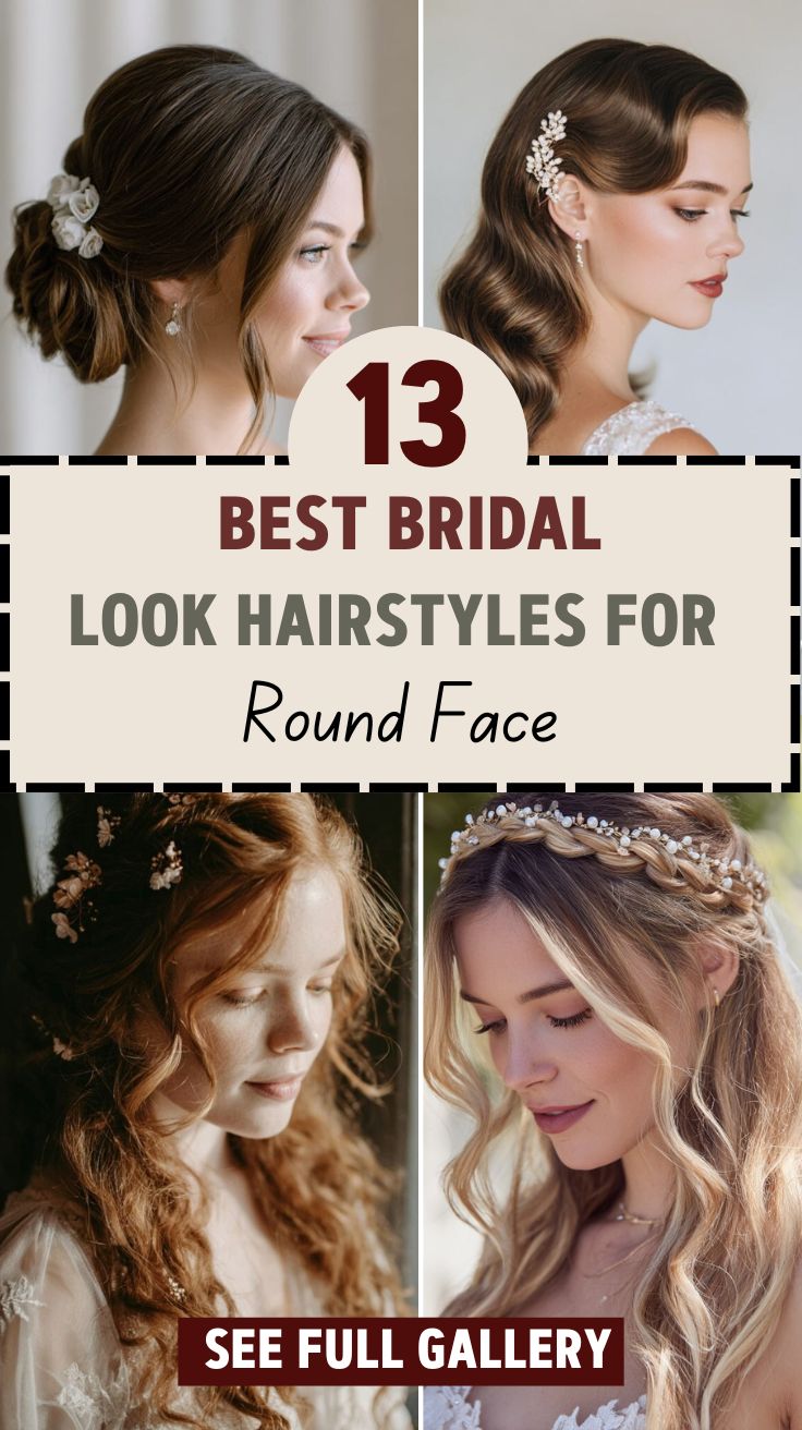 13 Best Bridal Look Hairstyles for Round Face
