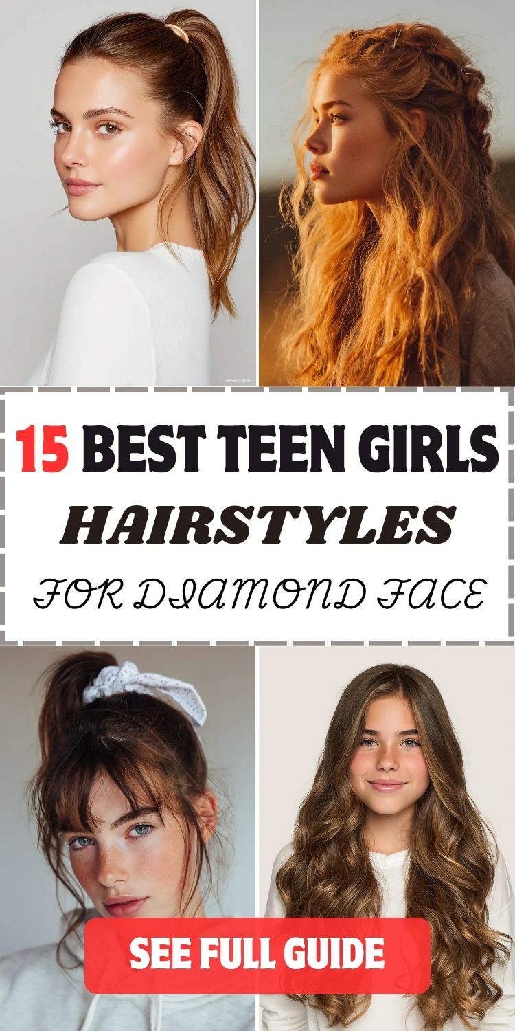 15 Best Teen Girls Hairstyles for Diamond Face