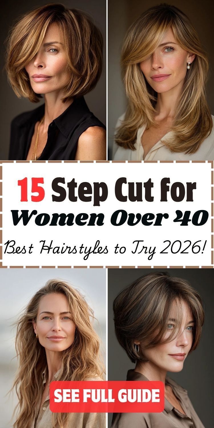 15 Step Cut for Women Over 40 Best Hairstyles to Try