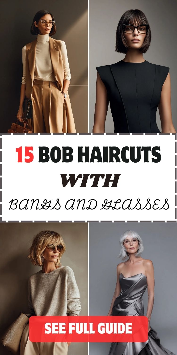 15 bob haircuts with bangs and glasses