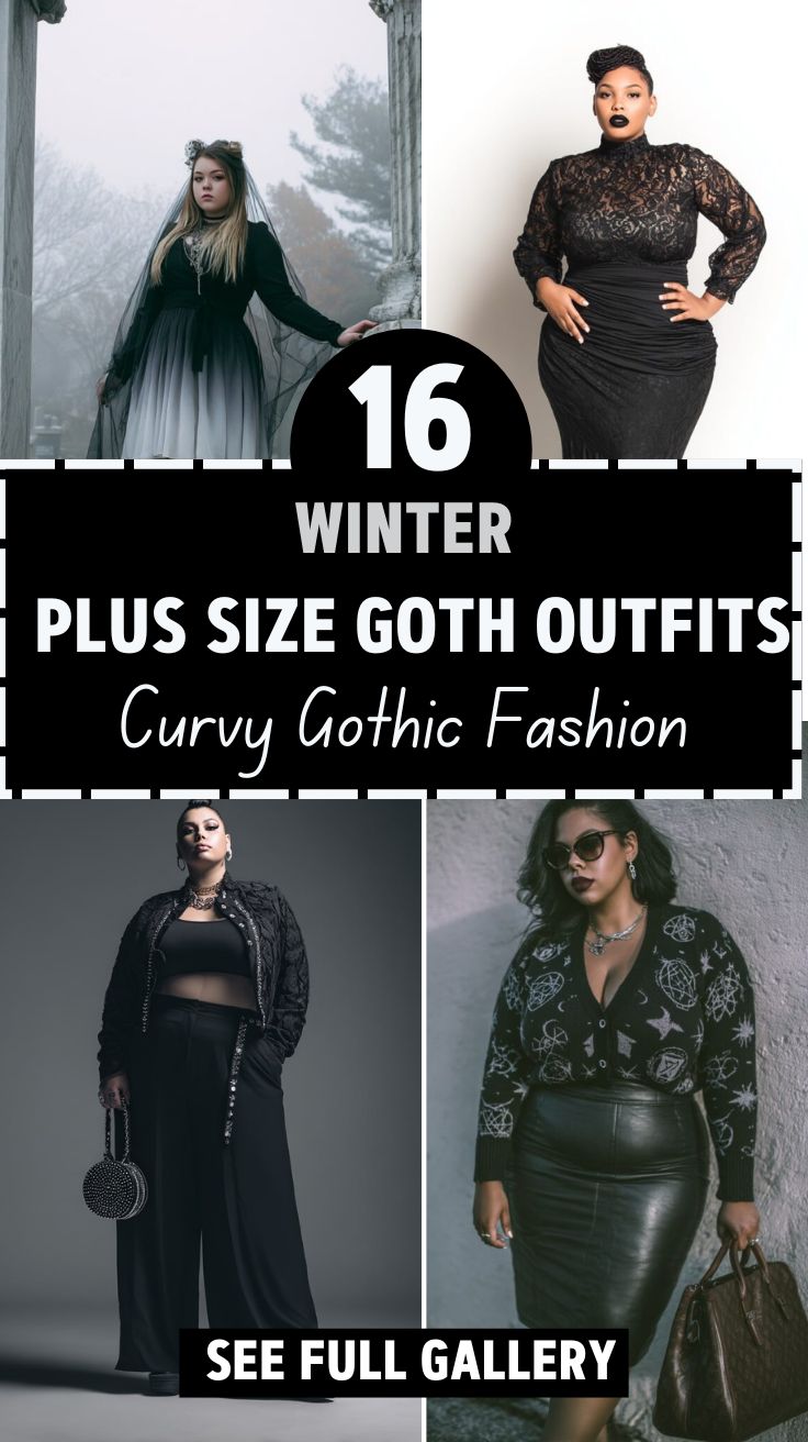 16 Winter Plus Size Goth Outfits (Curvy Gothic Fashion)
