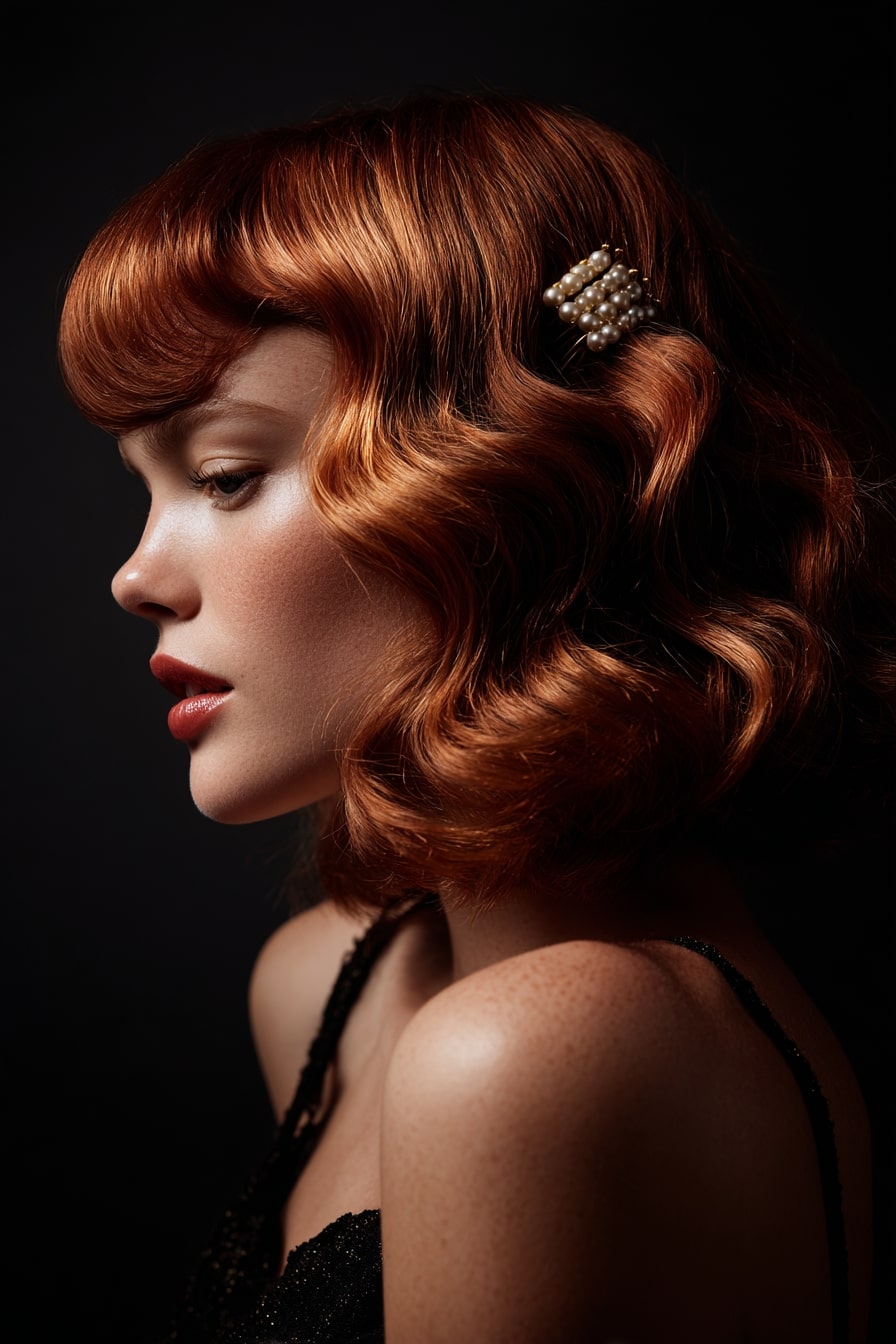 Vintage Wave Bob with Sculpted Fringe