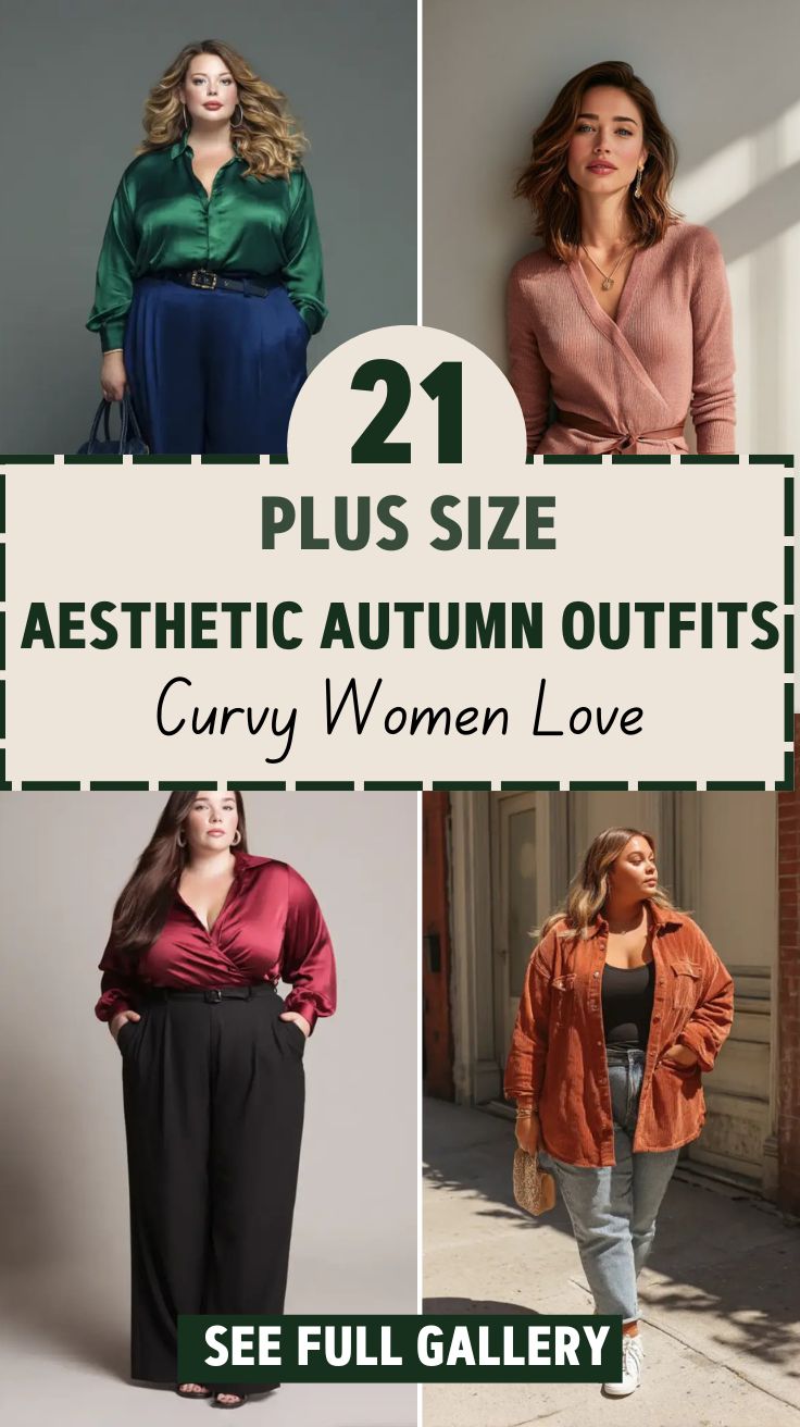 21 Plus Size Aesthetic Autumn Outfits Curvy Women Love
