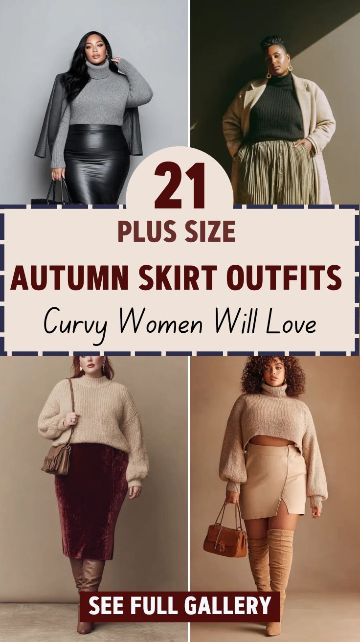21 Plus Size Autumn Skirt Outfits Curvy Women Will Love
