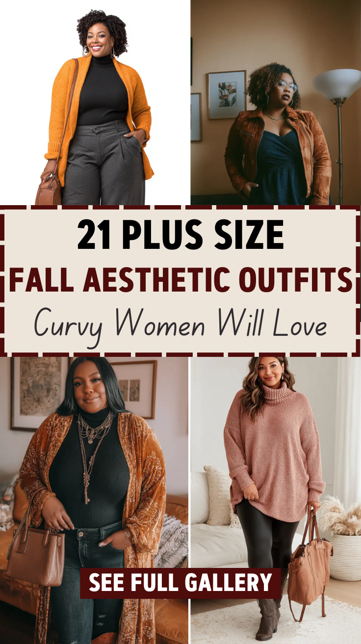 21 Plus Size Fall Aesthetic Outfits Curvy Women Will Love