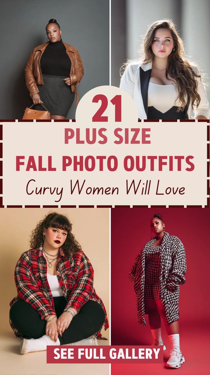 21 Plus Size Fall Photo Outfits That Curvy Women Will Love