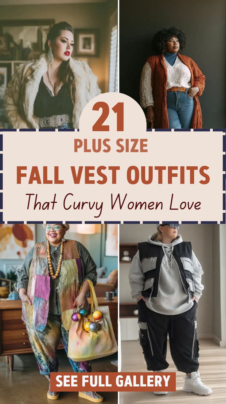 21 Plus Size Fall Vest Outfits Curvy Women Will Love
