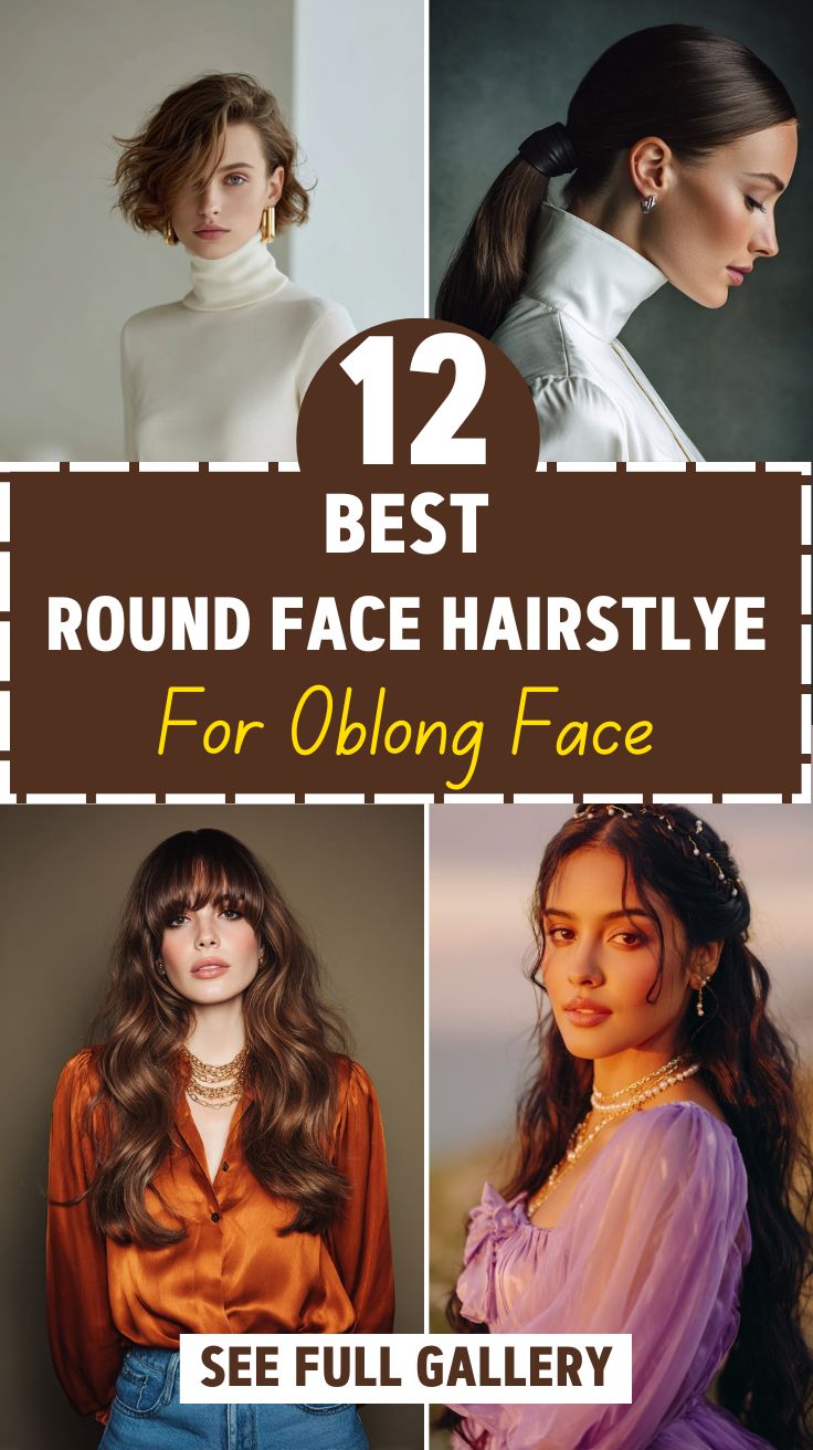 Best Round Face Hairstlye For Oblong Face