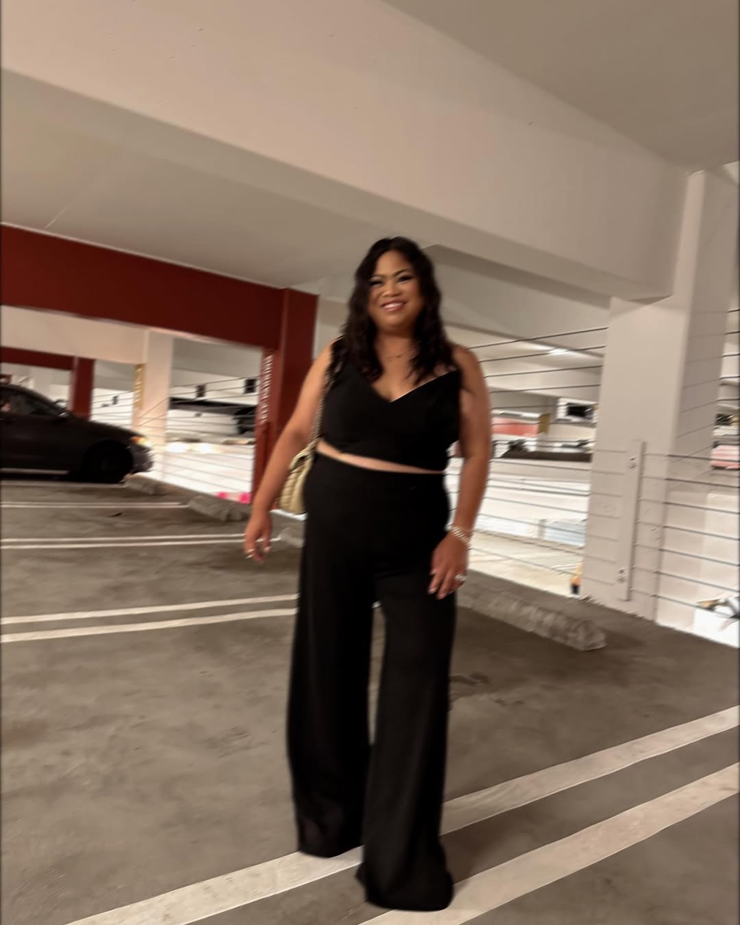 Wrap Crop Top + Flowing Wide-Leg Trousers