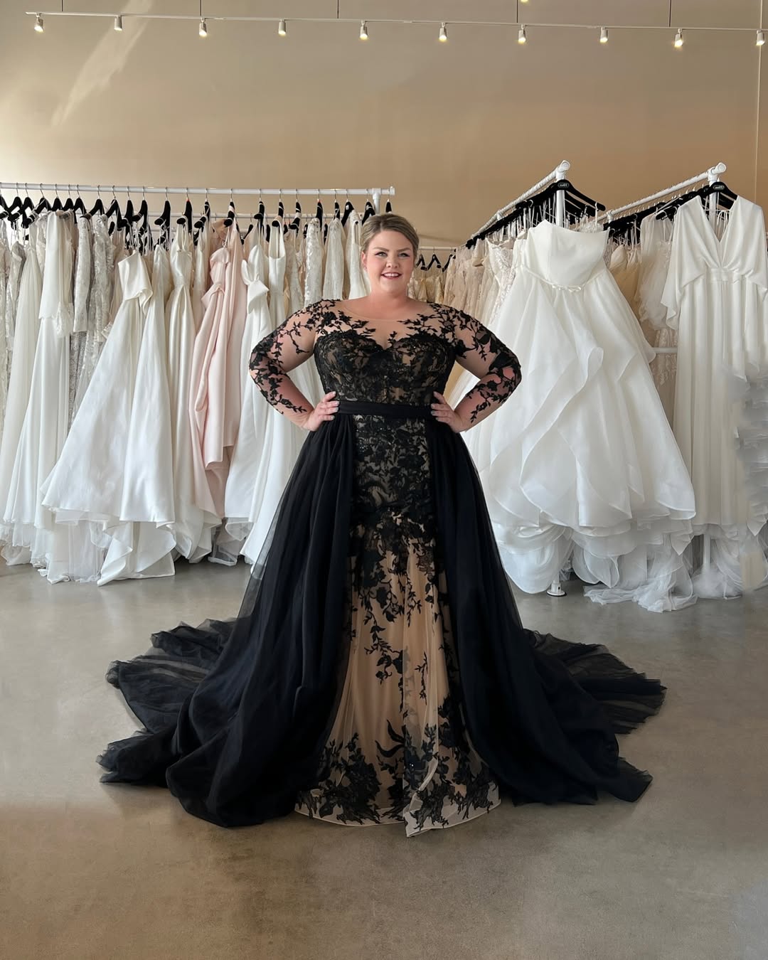 Black Lace Bodice + Flowing Tulle Overskirt