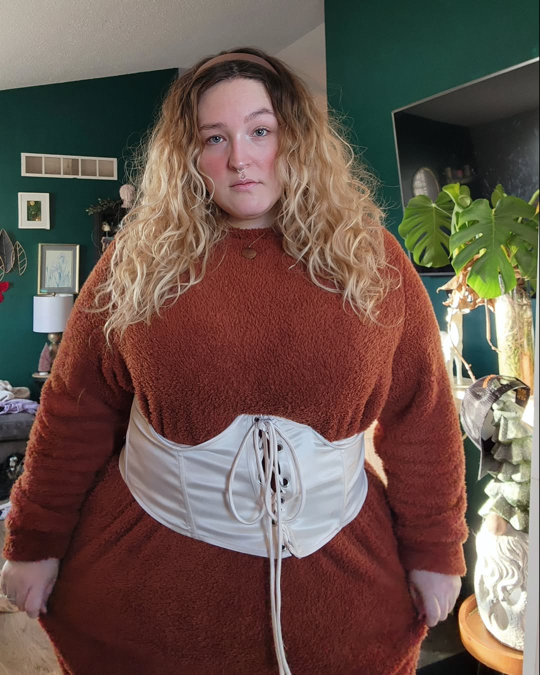 Chunky Shawl Cardigan + Deep Teal Tank