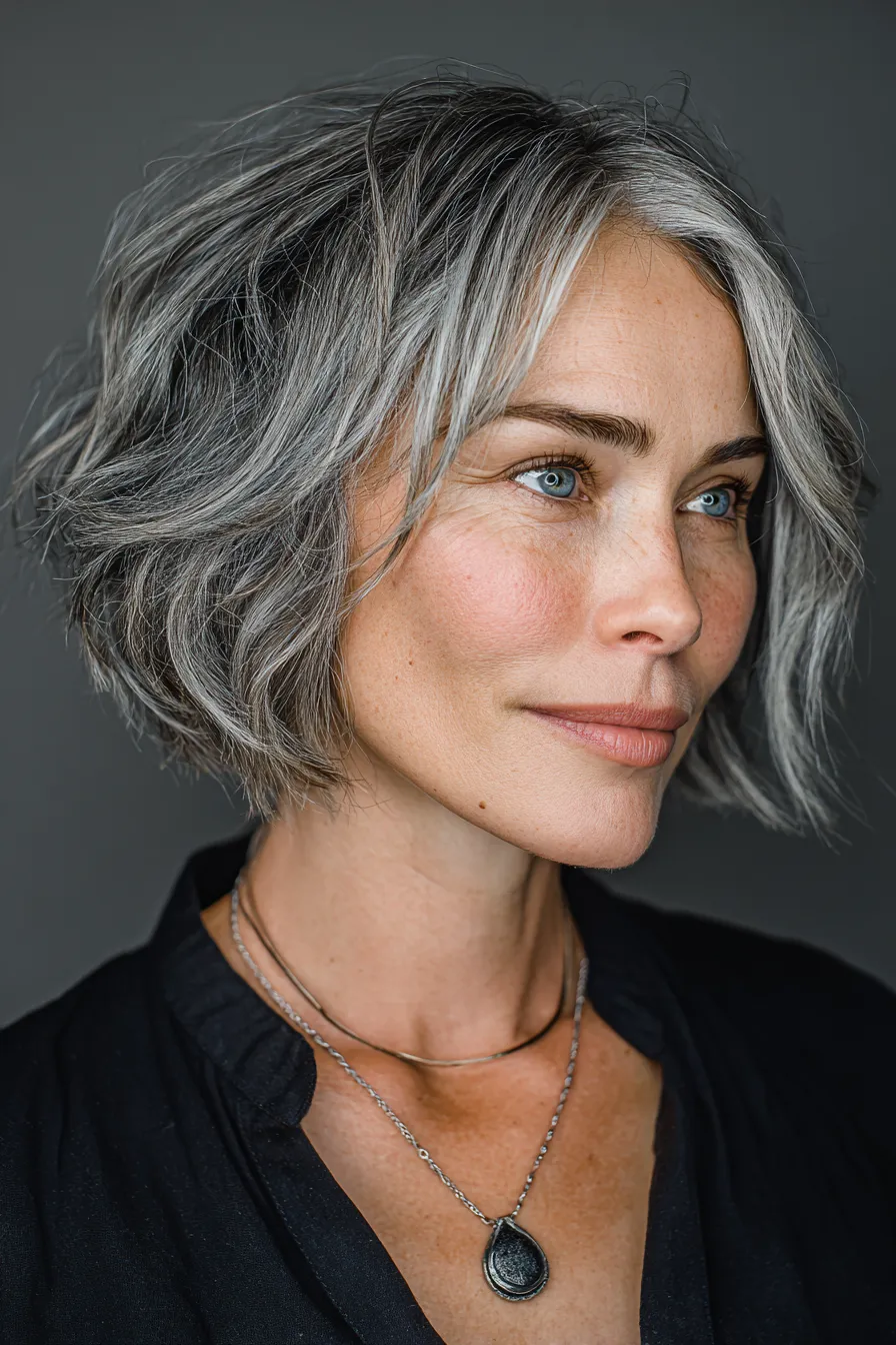 Silver Textured Bob