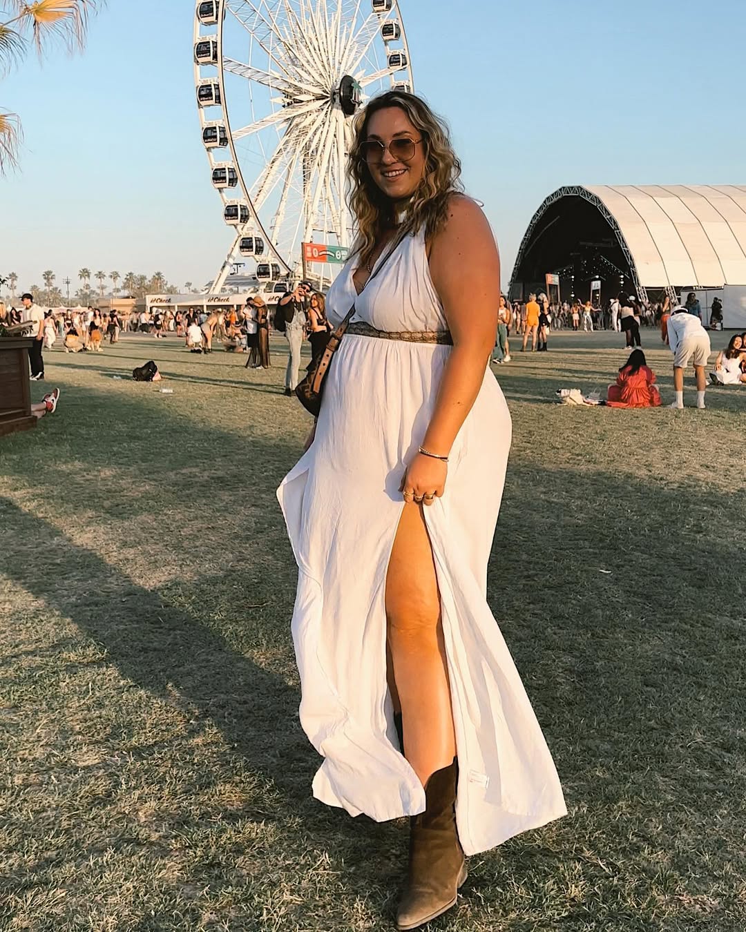 Belted Maxi Dress + Suede Western Boots