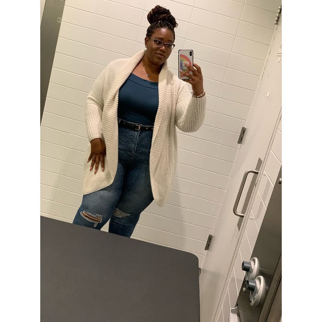 Cozy Ribbed Cardigan + High-Rise Denim