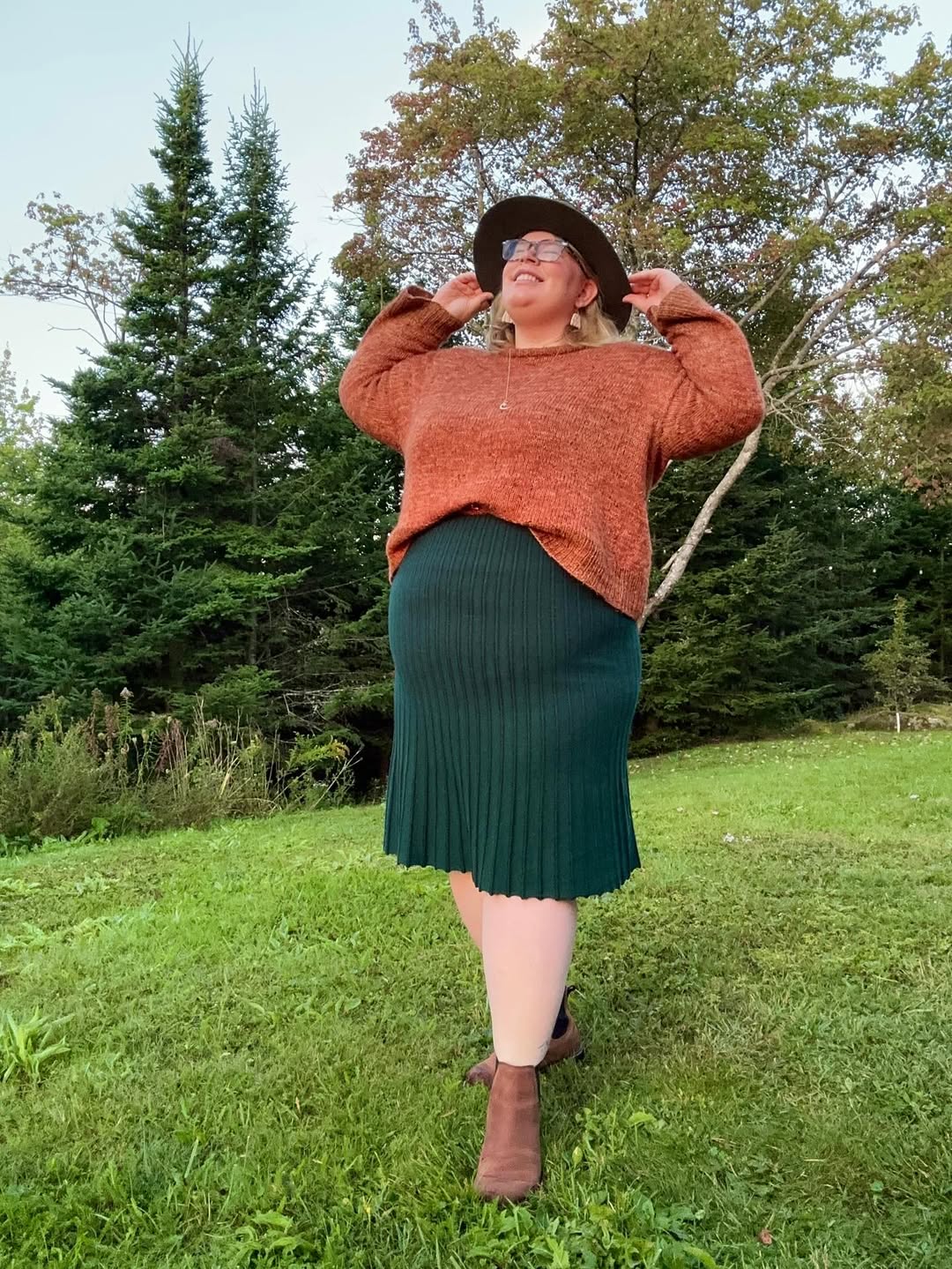 Cozy Slouch Knit + Ribbed Midi Skirt