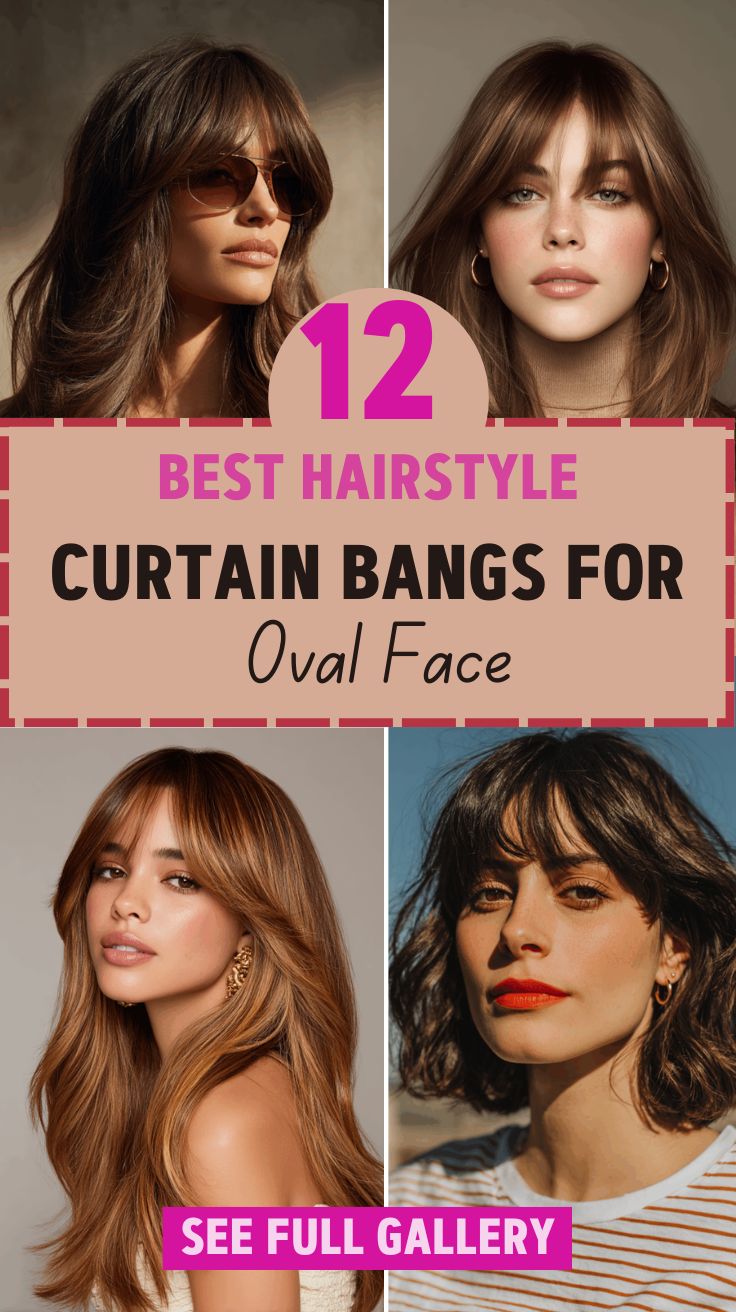 Curtain Bangs For Oval Face Best Hairstyle To Try