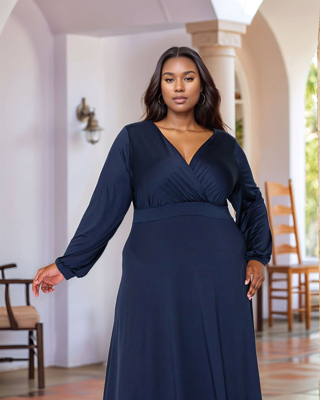 Draped Wrap Bodice + Fluid Maxi Skirt