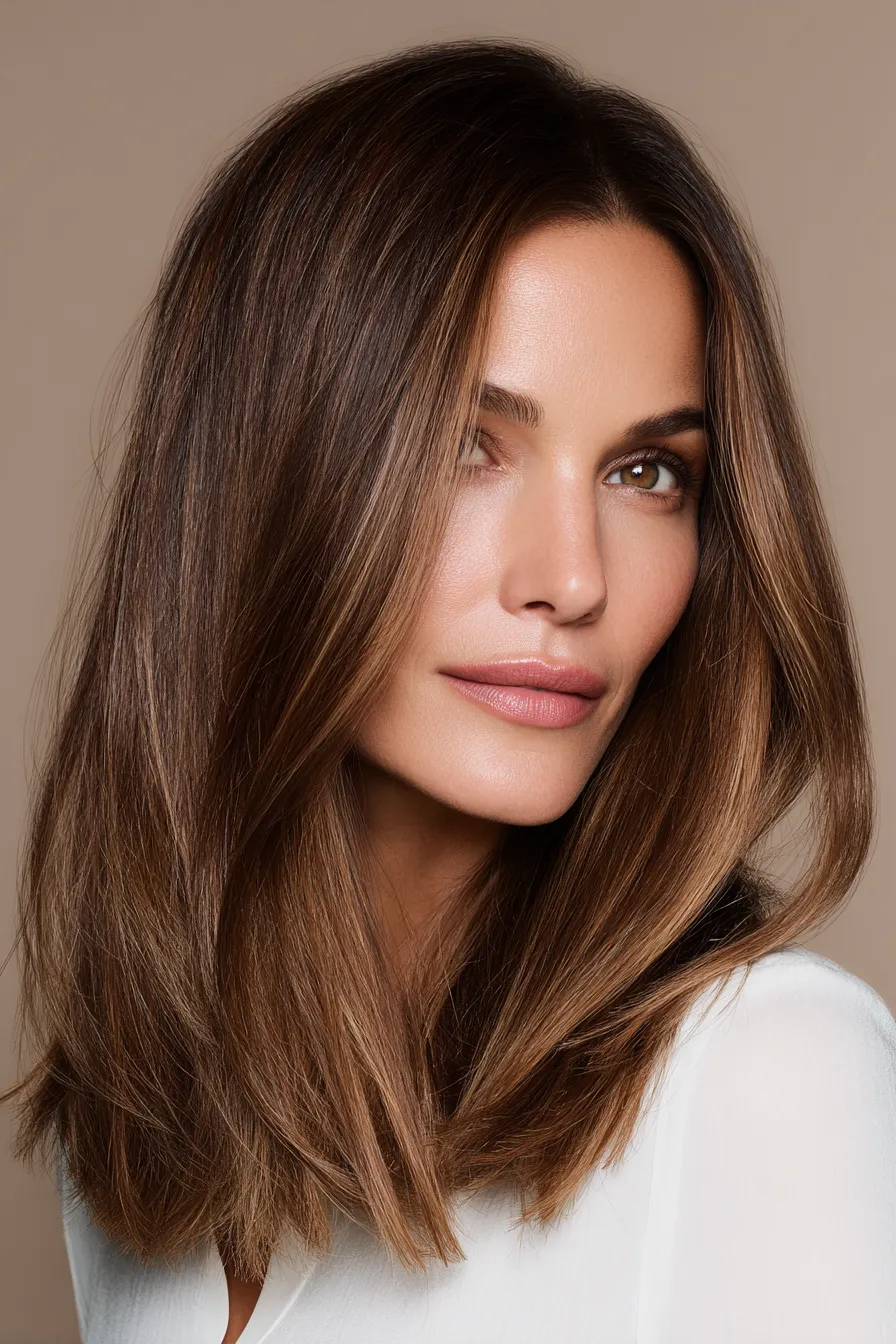 Polished Brunette Midi Cut