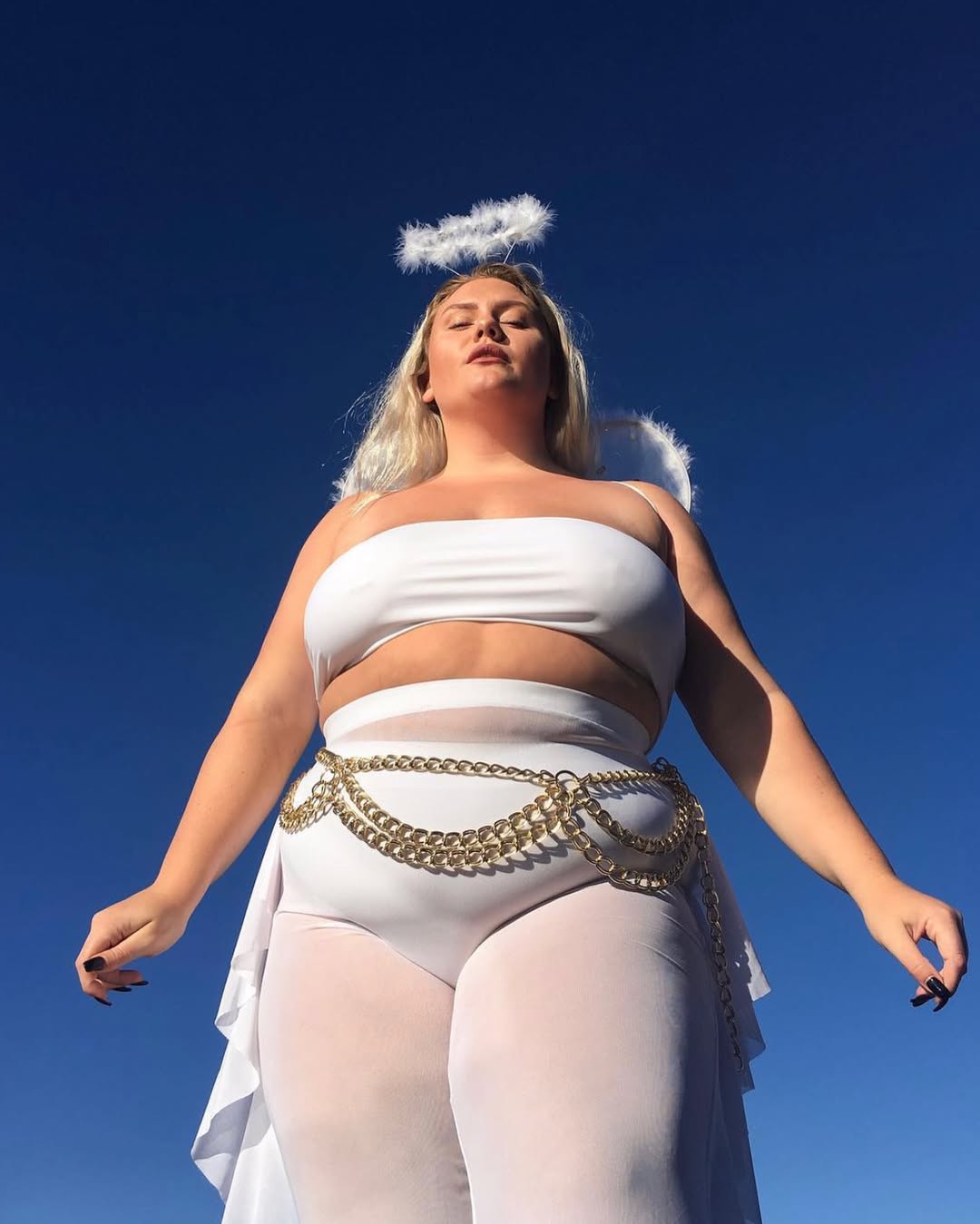 Feathered Halo + Sheer White Layers