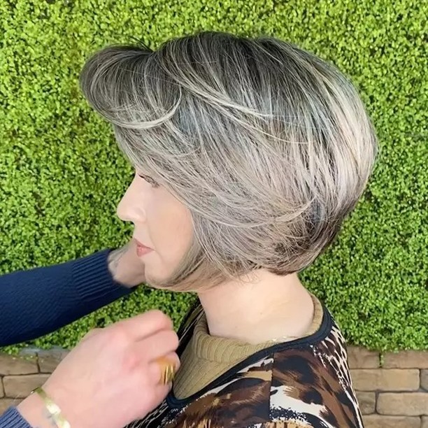 Feathered Silver Bob