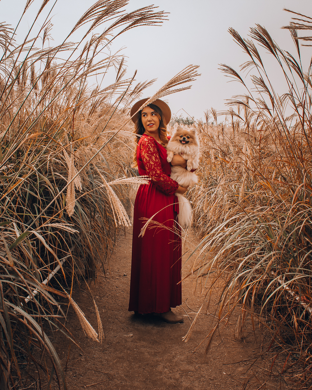 Flowing Lace Maxi Dress + Soft-Brim Hat