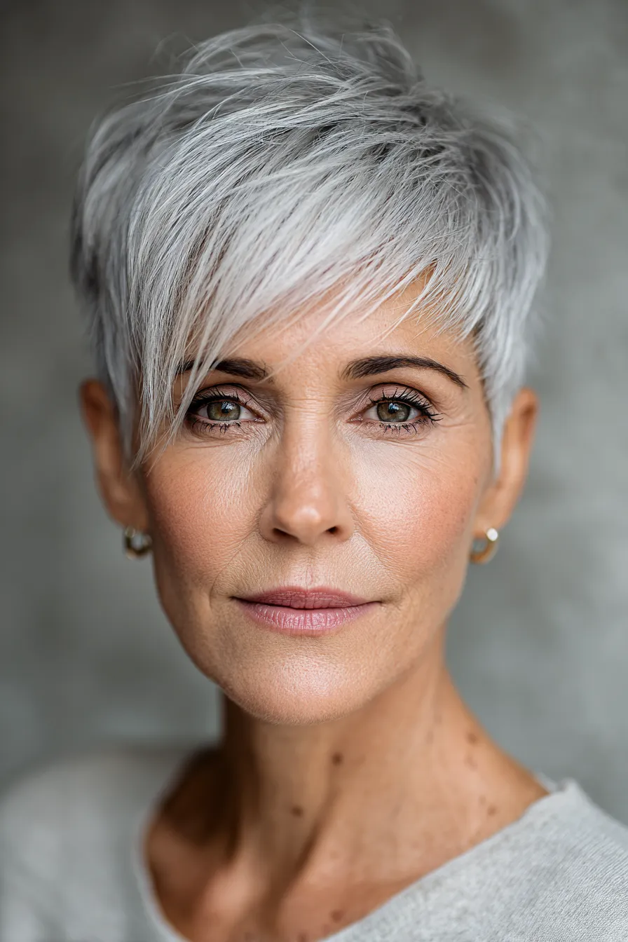 Silver Asymmetrical Pixie