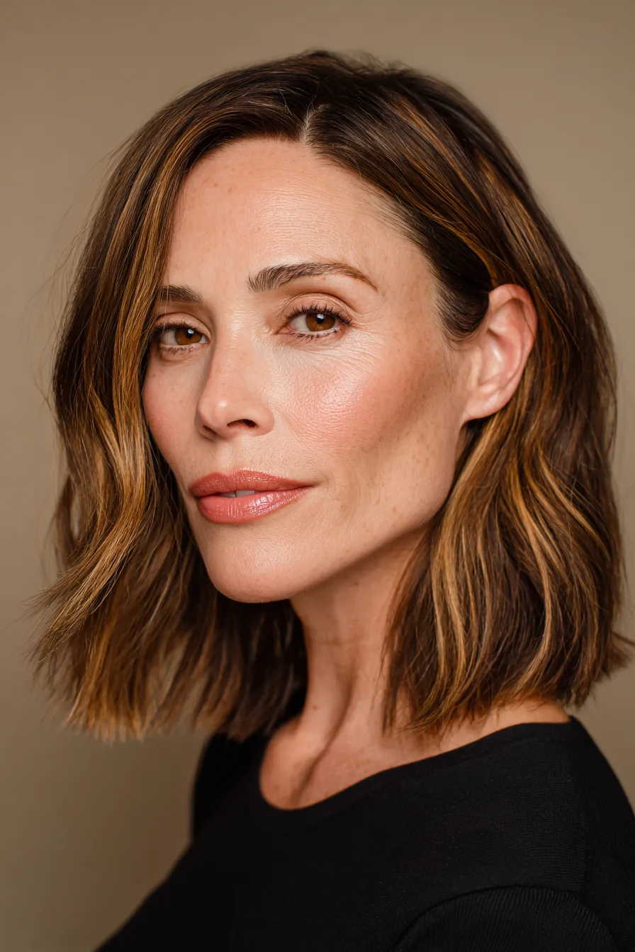 Textured Brunette Lob