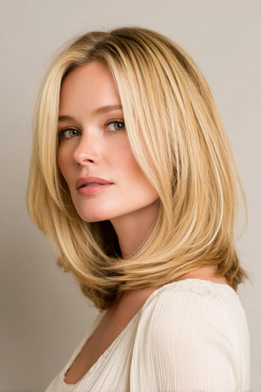 Volumized Golden Lob