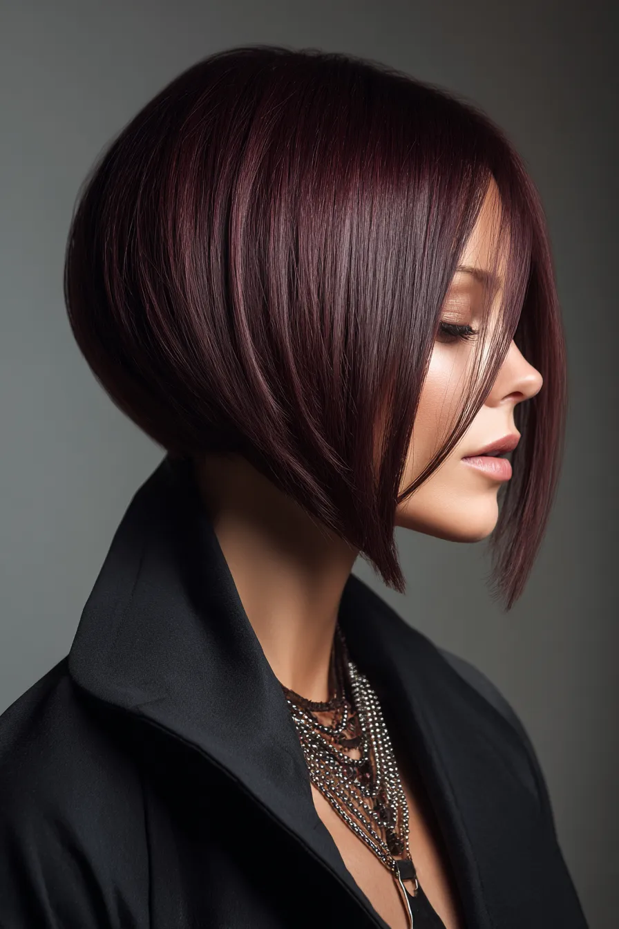 Structured Plum Contour Bob