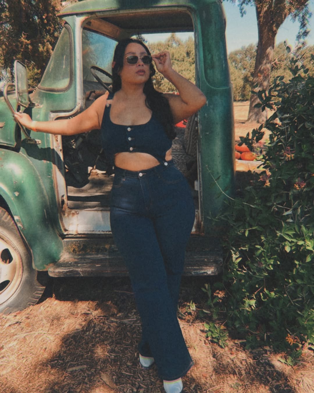 Cutout Denim Set + Flared Jean Shape