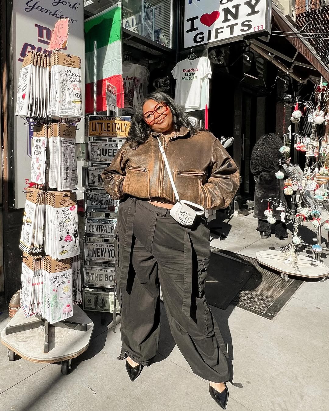 Distressed Bomber Jacket + Slouchy Cargo Pants