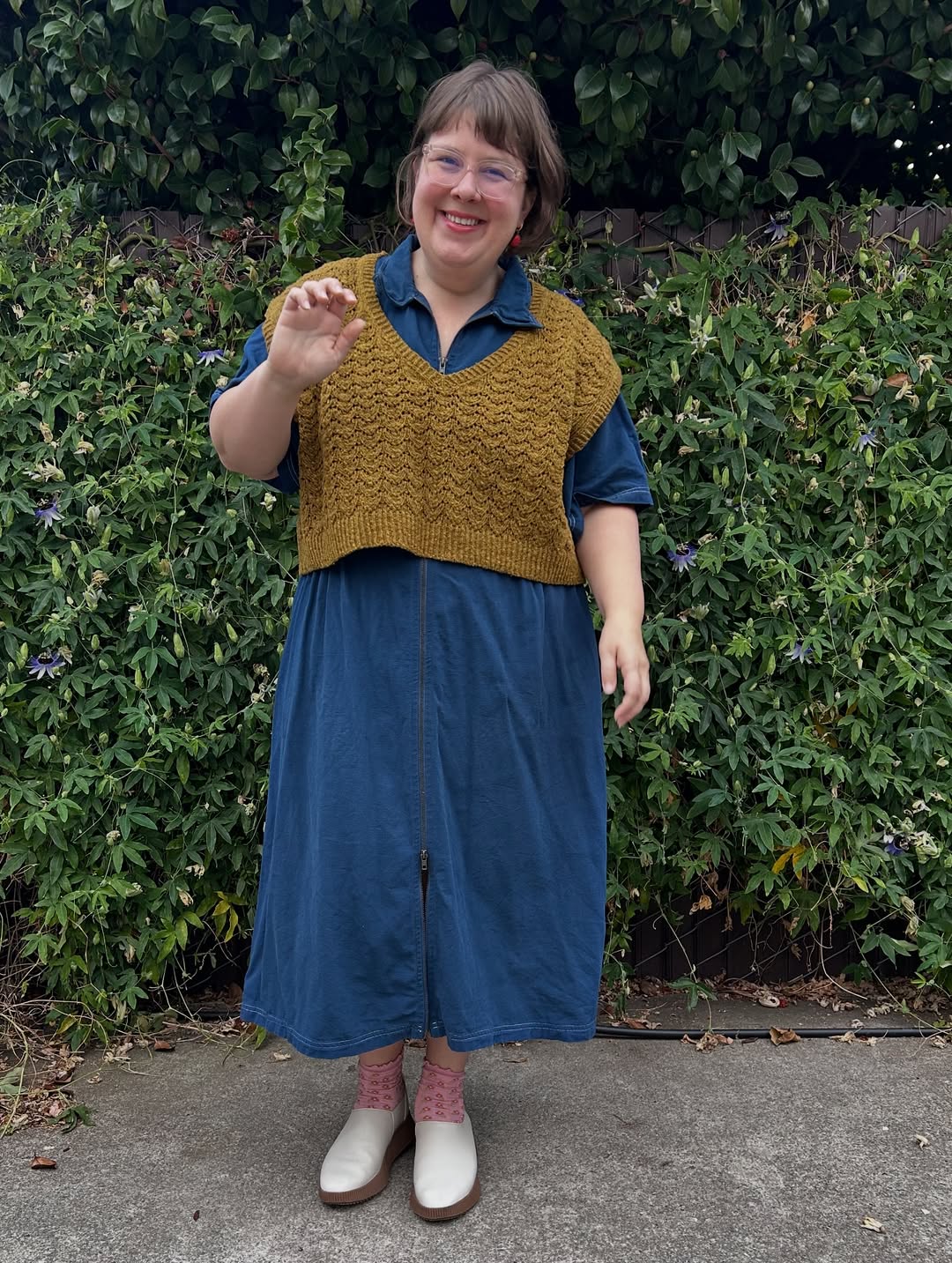 Knit Layered Vest + Utility Zip Dress