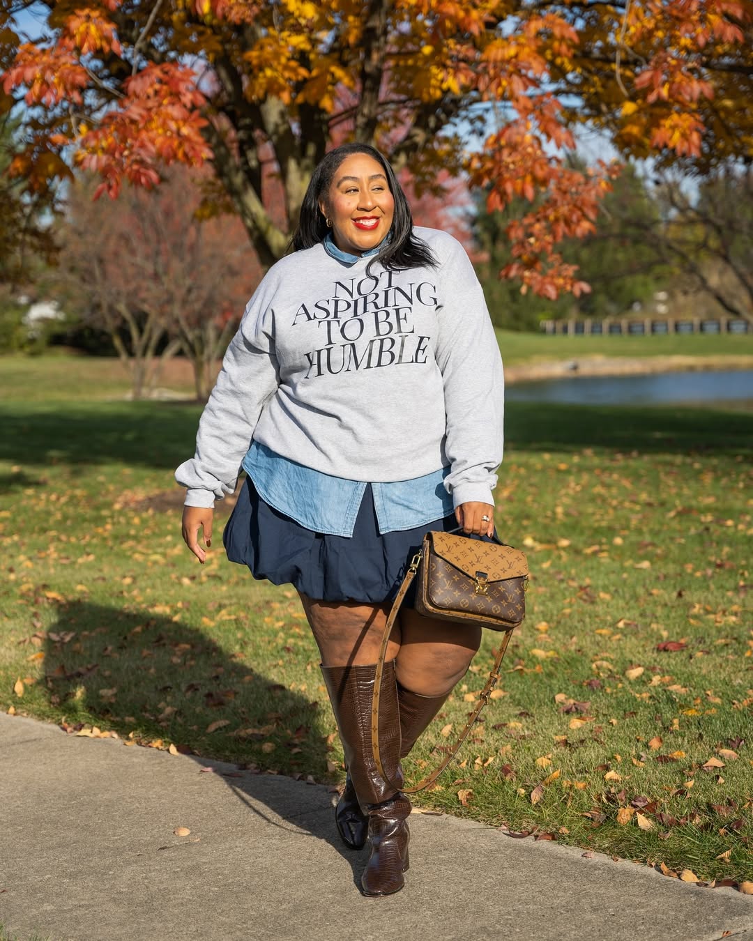 Layered Denim Shirt + Ruffled Mini Skirt